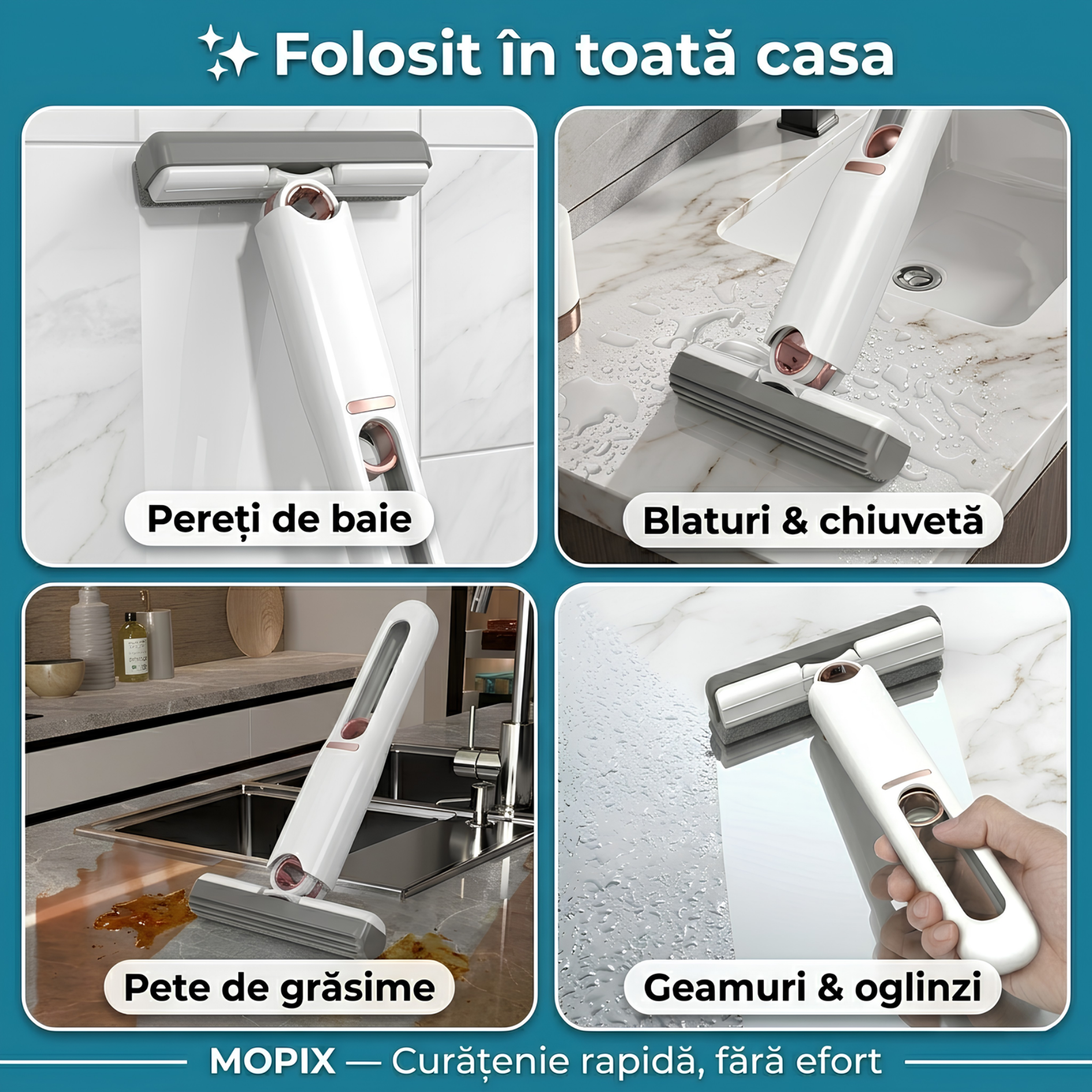 Mini Mop MOPIX®️ - Curăță Fără Să Te Murdărești